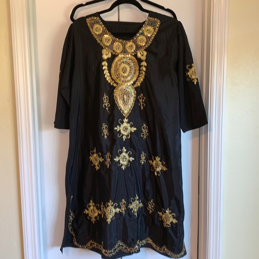 Black Embroidered Tunic & Black Pants